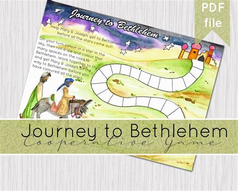 Journey To Bethlehem Printable Game Christmas Nativity Etsy