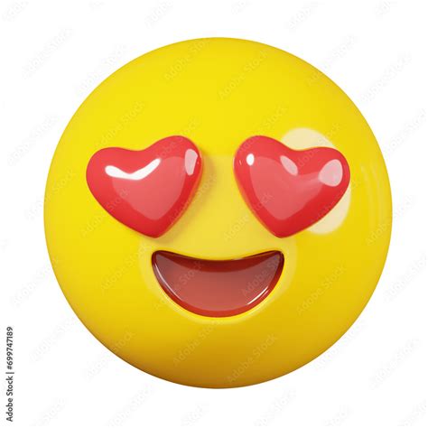 Smiling Face With Red Heart Eyes Love Emoticon Isolated Emoji Icon