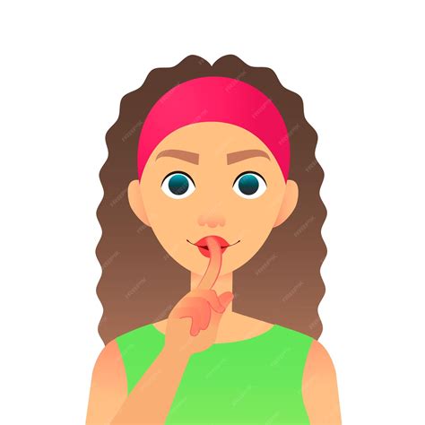 finger on lips clipart