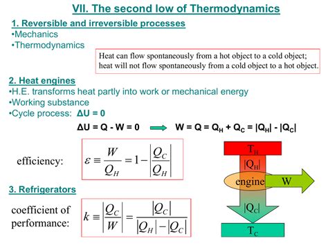 Vii The Second Low Of Thermodynamics 1 Reversible And Irreversible