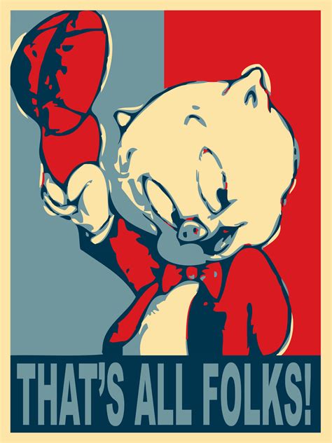 Porky Pig Thats All Folks By Fearoftheblackwolf Cartoon Artwork