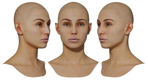 Female 3d Model Retopologised Head Scan 032