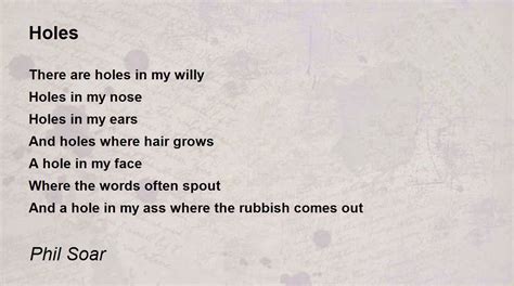 Holes Holes Poem By Phil Soar