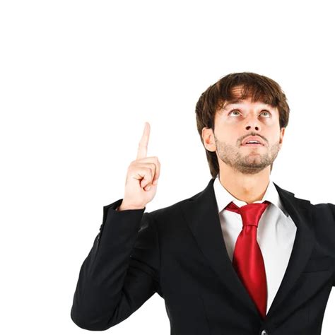 Surprised Businessman Pointing Up Stock Photo By ©agongallud 135020038