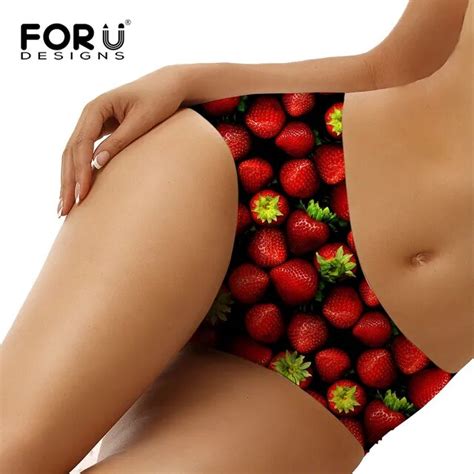 Forudesigns 2017 Summer Cute Fruit Strawberry Pattern Underwear Women