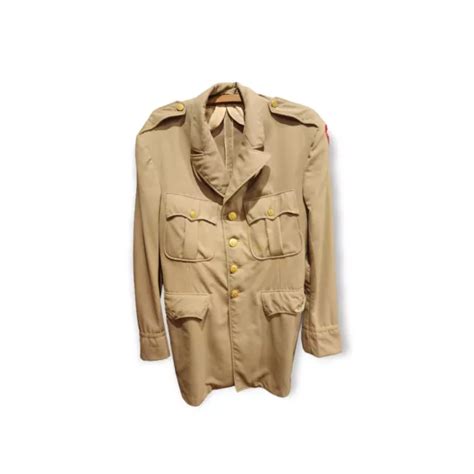 Wwii Us Army Officers Uniform Jacket Service Forces Tropical Worsted Khaki Named £118 09