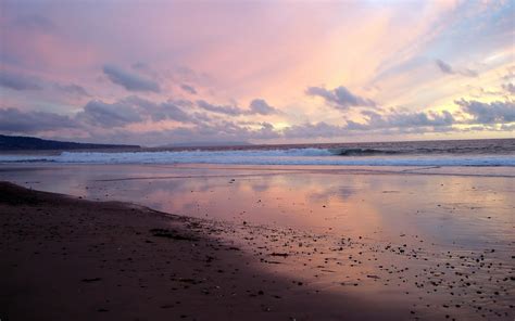Wallpaper Sunlight Sunset Sea Bay Shore Sand Reflection Sky
