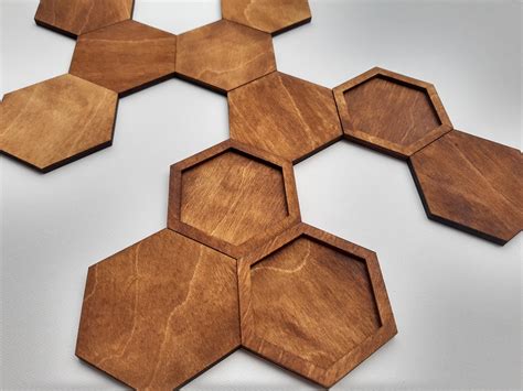 Hexagon Wood Wall Art Honeycomb Wall Decor 3d Geometric Wall Etsy