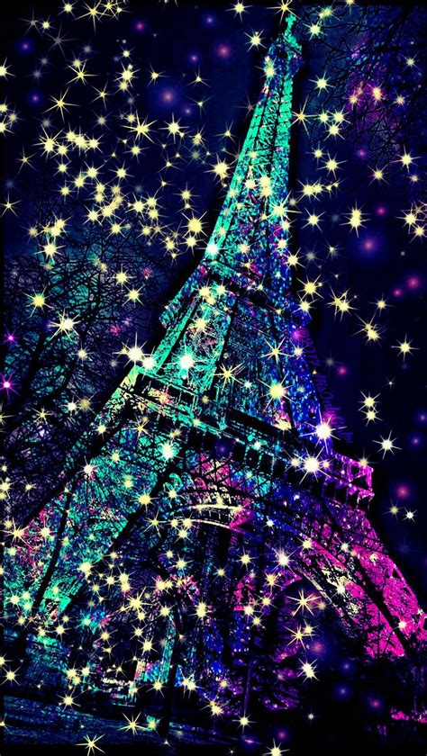 Eiffel Tower Sparkle Galaxy Wallpaper I Created For The App Cocoppa