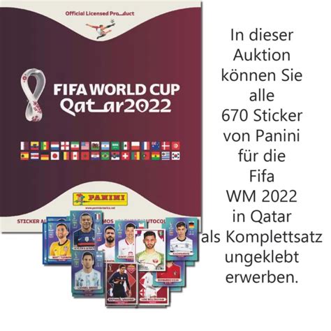 Panini Fifa World Cup Qatar 2022 Complete Set 670 Unglued Blank