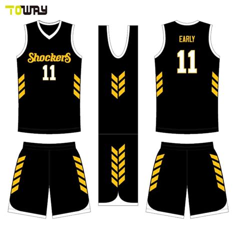 Black And Yellow Jersey Basketball Basketball Uniform Art No Ms 1317