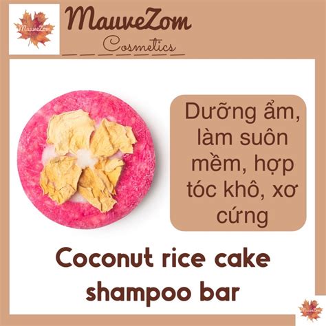 Bánh Dầu Gội Coconut Rice Cake Shampoo Bar Có Kèm Hộp Thiếc đựng