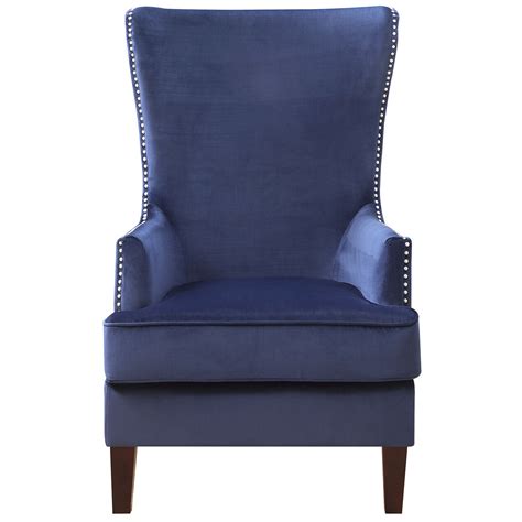 While buying fabric upholstered chairs, select a fabric that is. Kori Upholstered High-Back Dark Blue Accent Chair | At Home