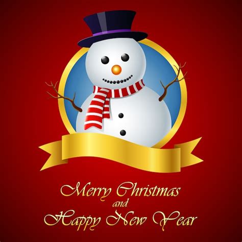 Premium Vector Christmas Greeting Card With Snowman