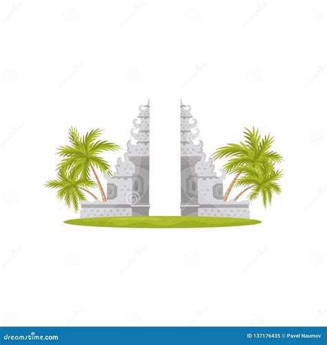 Heaven Gates In Lempuyang Temple Green Palm Trees And Grass Travel To