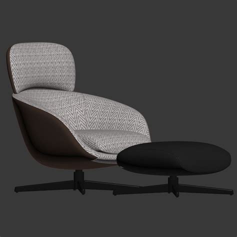 Minotti Russell Armchair And Ottoman 3d Model 10 Unknown Obj Max