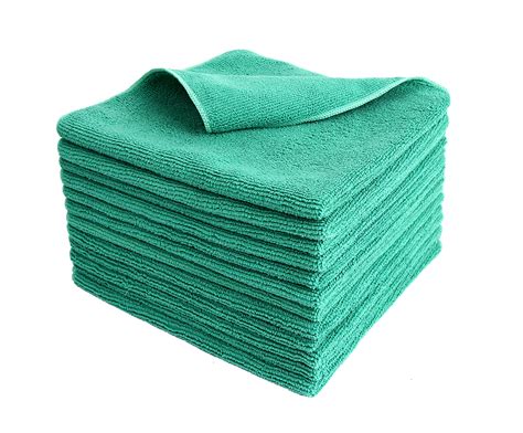 commercial grade microfiber cleaning cloths 12 pack green for kitch