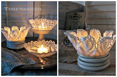 How To Make Candle Holders With Lace Doilies How To Instructions