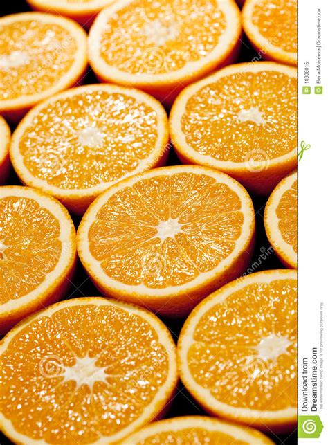 Orange Halves Background On Black Stock Image Image Of Fruit Food