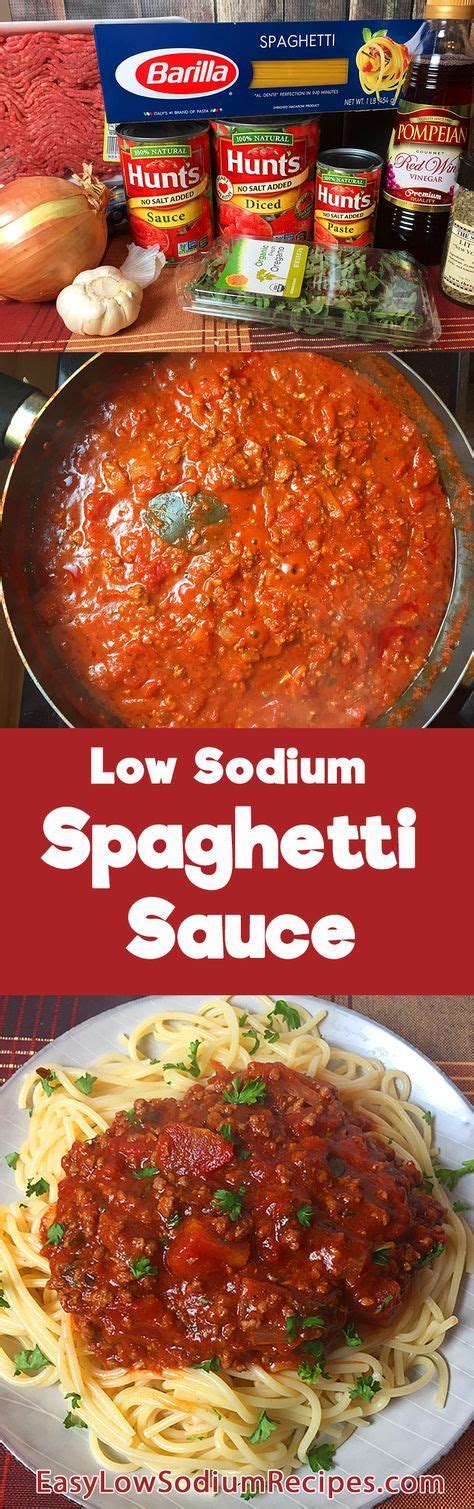 For some it denotes healthy lifestyles and for others it screams diet food. Low-Sodium Spaghetti Sauce (With images) | Heart healthy ...