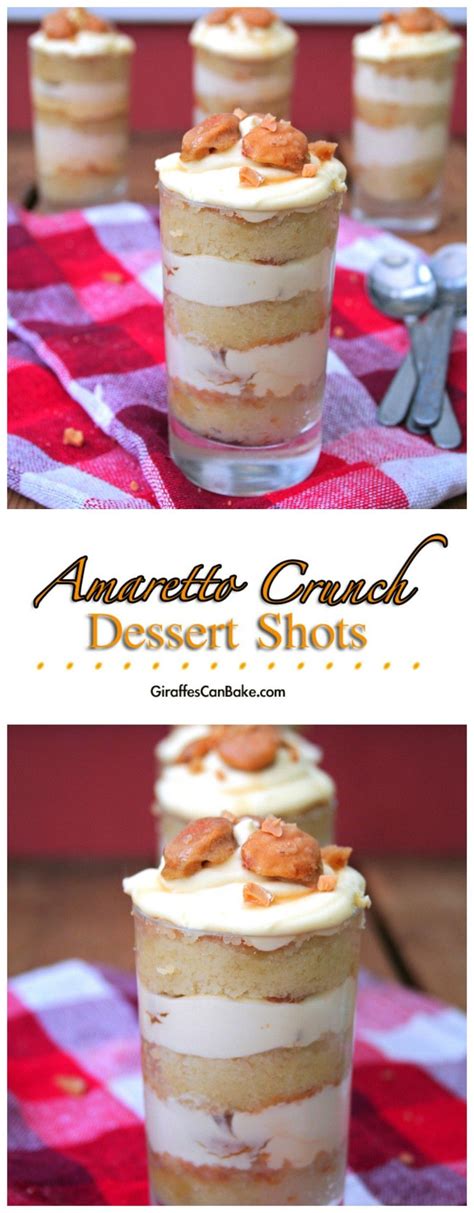 What better way than with a fancy selection of christmas shots? Amaretto Crunch Dessert Shots | Recipe | Dessert shots, Alcoholic desserts, Shot glass desserts