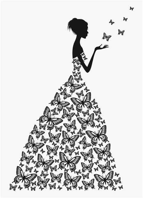 Royalty Free Stock Photography Clip Art Butterfly Woman Silhouette
