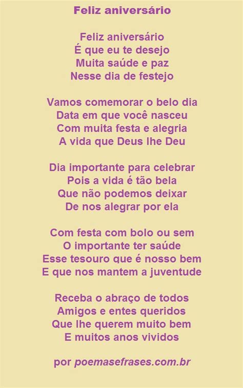 Poemas E Frases Poema De Aniversário Feliz Aniversário