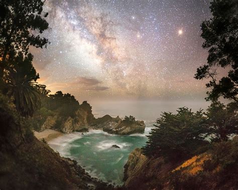 Milky Way At Mcway Falls Big Sur California One Of The Most