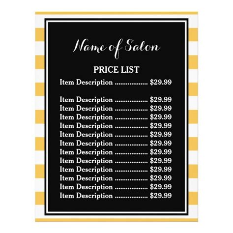 The tgf hair salon prices are also among the most reasonable in the industry. Trendy Black White Stripes Hair Salon Price List Flyer ...