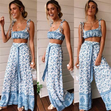 Boho Outfits Summer Outfits Casual Outfits Fashion Outfits Casual Clothes Set Outfits