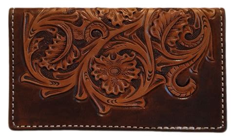 Hand Tooled Floral Checkbook Cover Ck110 20 Royce Leather Craft