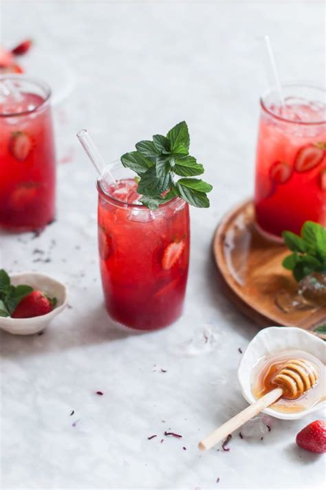 Strawberry Mint And Hibiscus Iced Tea The Kitchen Mccabe Recipe