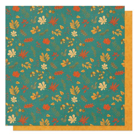 Thankful Double Sided Cardstock 12x12 Falling Leaves 709388334904