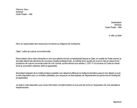 Lettre Pour Demande De Rupture Conventionnelle Mise à Jour 2023