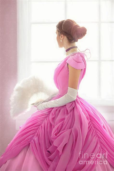 Victorian Woman In A Pink Dress Looking Out Of The Window Photograph By Lee Avison Fine Art