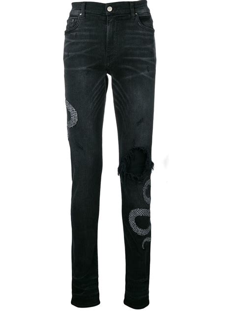Amiri Amiri Snake Pattern Jeans Black Amiri Cloth Biker Jeans