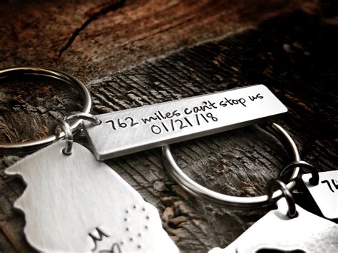 30 gifts that use location coordinates. Long Distance Keychain Anniversary Gift for Boyfriend ...