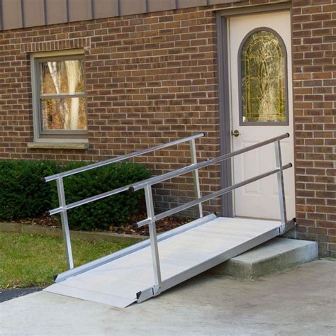 7 L Silver Spring Aluminum Wheelchair Access Ramps With Handrails