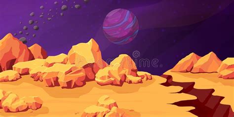 Cartoon Fantastic Planets Fantasy Alien Planet Objects For Space Game