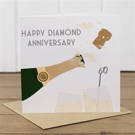 60th diamond wedding anniversary card by yellowstone art boutique ...