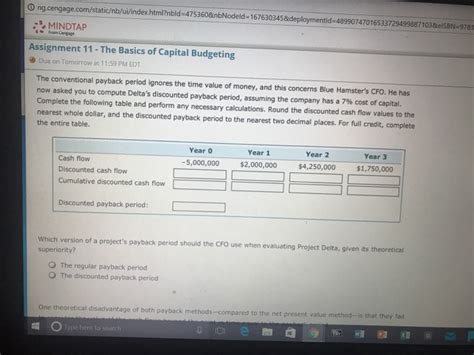 Solved Assignment The Basics Of Capital Budgeting Due On Chegg Com