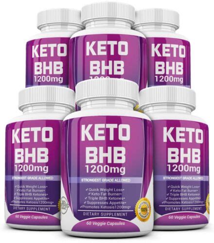 6 X Keto Bhb 1200mg Pure Ketone Fat Burner Weight Loss Diet Pills Ketosis 666714117573 Ebay
