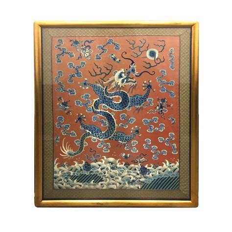 19th Century Imperial Chinese Silk Embroidery Dragon Tapestry Chairish