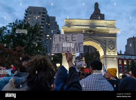 Competing rallies by pro-Palestine and pro-Israel on Washington Square
