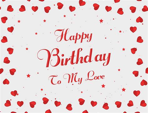 Happy Birthday To My Love Lettering Background With Hearts 2154031