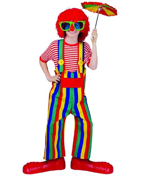 Clown Striped Overalls Kids Costume Boy Clown Costumes