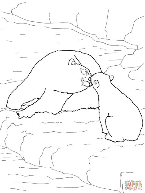 Polar Bear Baby And Mother Coloring Page Free Printable Coloring Pages
