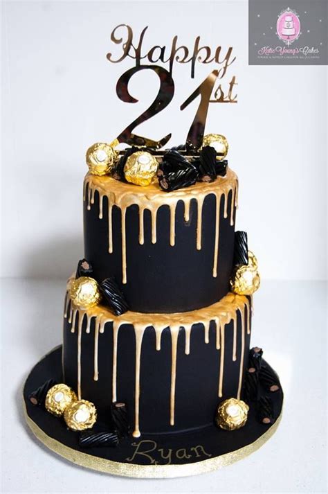 Image Result For Black And Gold Cake Tiered Cakes Birthday 40th