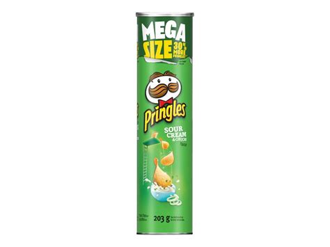 Pringles Mega Size Potato Chips Sour Cream And Onion 202g