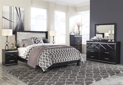 fancee solid black finish contemporary bedroom set marjen  chicago